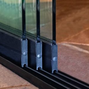 Glazenschuifwandset - Inbouwhoogte 233-237cm - Paneelbreedte 104 cm - Breedte tot 300 cm - 3-sporig antraciet RAL 7024