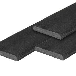 PuraBoard eindplank 2,2 x 15,0 x 360,0 cm, charcoal black, fijne nerf