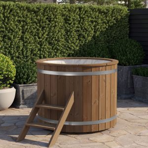 Koudwaterbad Ø120 cm, thermisch gemodificeerd vuren