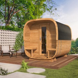 Sauna cube Rovaniemi 280 cm | 42 mm | Thermowood | met panorama raam