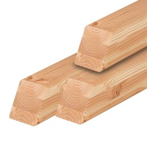 Douglas paal 8,8 x 8,8 x 190 cm, gedroogd, geschaafd, schuine kop