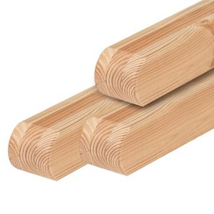 Douglas paal 8,8 x 8,8 x 190 cm, gedroogd, geschaafd, ronde kop