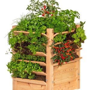 Multi plantenbak/kruidenbak, lariks B60xD60xH80 cm