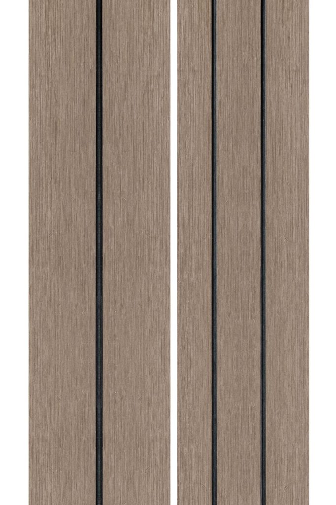 PuraDock composiet vlonderplank 2,2 x 14,6 x 390 cm, light grey, massief, 1 zijde 1 groef, 1 zijde 2 groeven, fijne houtnerf, clip systeem