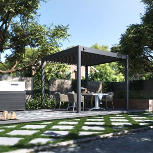Tuindeco Advance line vrijstaande aluminium overkapping 300 x 300 x 255 cm antraciet