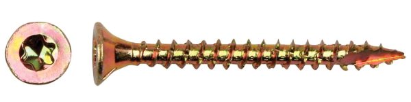 FixGard spaanplaatschroef - geelverzinkt 4,0 x 50 mm Tx20 (Doos 200 stuks)