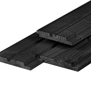 Douglas dubbel profiel 1,9 x 13,0 x 300 cm, gedroogd, zwart gespoten