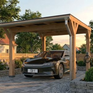 Douglas Enkele carport t.b.v. 9 zonnepanelen
