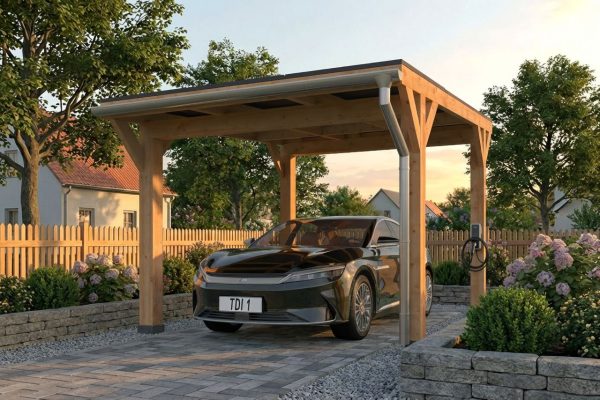 Douglas Enkele carport t.b.v. 9 zonnepanelen