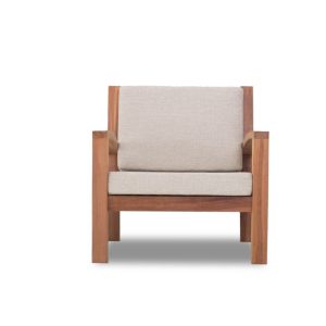 Teak modulaire lounge set Tambora – Fauteuil incl. kussens – 80 x 80 x H85 cm