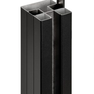 PuraFence aluminium paal incl. paalkap en paalhouder 7,5 x 7,5 x 192 cm, zwart