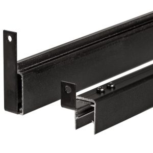 PuraFence aluminium begin- en eindprofiel (3,8 x 2,28 / 6,2 x 2,4) x 179,2 cm, zwart (incl. clips)