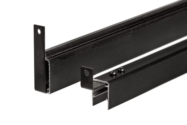 PuraFence aluminium begin- en eindprofiel (3,8 x 2,28 / 6,2 x 2,4) x 179,2 cm, zwart (incl. clips)
