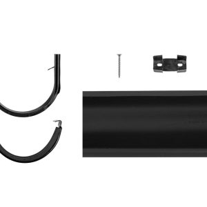 Dakgoot uitbreidingsset zwart gecoat - 125 mm - 2 zijden 200 cm