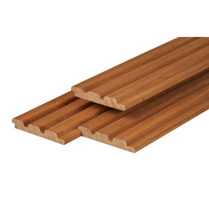 Fraké hardhout triple profiel 2,1 x 14,5 x 305 cm, thermisch gemodificeerd, geschaafd