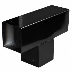 Gegalvaniseerd verbindingsstuk 3-weg T-model voor vierkante palen 15 x 15 cm antraciet structuurcoating