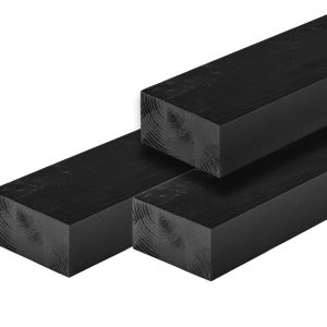 ME vuren ligger 6,5 x 12,0 x 400 cm, zwart gespoten, geschaafd