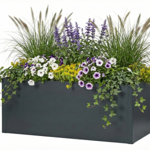 Seneca 150 – Dubbelwandige bloembak antraciet – 150 x 100 x 76 cm