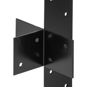 Pergola Hoekverbinding met Verlenging Zwart Gecoat voor 9 x 9 cm balken met Bevestigingsmateriaal - Per Stuk