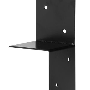 Pergola Muurelement Zwart Gecoat voor 12 x 12 cm balken Rechts - Per stuk