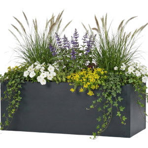Seneca 200 – Dubbelwandige bloembak antraciet – 200 x 100 x 76 cm