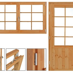 Deluxe ramen en buitendeuren Ollie | 70 mm | vuren bruin geïmpregneerd