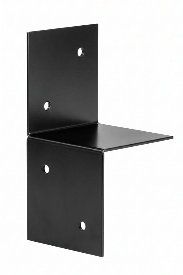 Pergola Muurelement Zwart Gecoat voor 12 x 12 cm balken Links - Per stuk